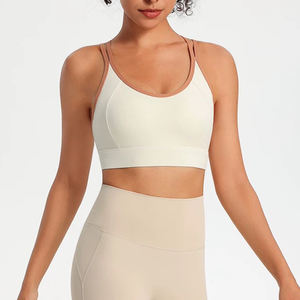 Sujetador deportivo de yoga para mujer con espalda hermosa y contraste, con cierre integrado, cómodo, de alto impacto, para fitness y ejercicio - Product Image 1