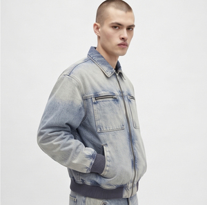 Mens <b>Denim</b> Tracksuit Two Piece Washed Jean <b>Jacket</b> Pants Set Heavyweight Cotton Streetwear <b>Denim</b> Jeans Tracksuits Men's - Product Image 3