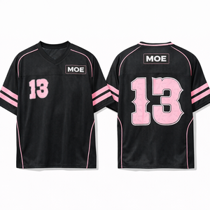 Maillot de football américain personnalisé avec logo sur mesure, T-shirt streetwear col en V ample, Maillots de football de haute qualité par sublimation - Product Image 5