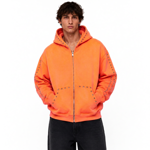 Sweat-shirt à capuche surdimensionné en molleton de coton épais pour homme, personnalisable avec impression au dos pour marque de vêtements - Product Image 5