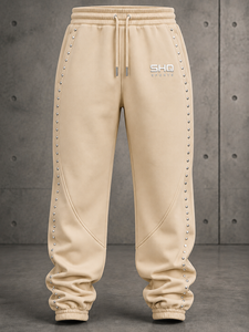 SHAFIQ SPORTS Pantalon de survêtement en velours côtelé 100 % cuir véritable bleu marine pour homme, taille élastique avec cordon de serrage, respirant, coupe-vent et imperméable - Product Image 2