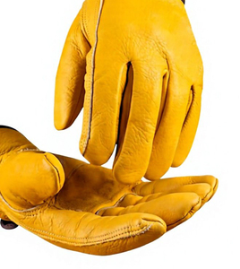 Gants de travail pour hommes en cuir de vachette résistant à l'eau, antidérapants, anti-perforation, avec manchette de sécurité pour la construction, le jardinage, imperméables - Product Image 2