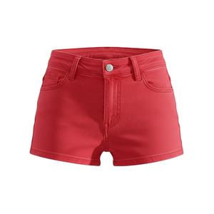 Short en jean tissé à coupe droite avec découpes, effet délavé - Product Image 4