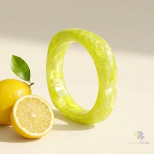 Jarrón Redondo de Resina Amarilla con Patrón de Limones, Hecho a Mano, para Decoración del Hogar - Product Image 3
