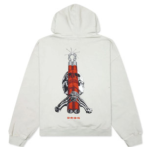 Sweat-shirt vintage marron vieilli pour homme, coupe oversize, avec broderie dragon sur la poche, style streetwear - Product Image 2
