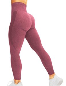 Women's Solid Mid Waist Athletic Yoga Leggings Seamless Super Soft Breathable Eco-Friendly Polyester/Fabric Elastic Waist - Product Image 1