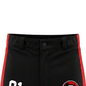 Pantalon de baseball noir et rouge pour homme, uniforme d'équipe personnalisé brodé, vêtements de sport en polyester respirant, coupe classique - Product Image 4