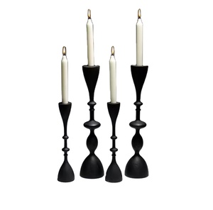 Luxury Quality Black Wooden <b>Candle</b> Holder for Home and Hotel Decorations Pure Wood Taper <b>Pillars</b> <b>Candle</b> Stand - Product Image 1