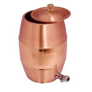 Distributeur d'eau décoratif en cuivre avec robinet, pot de stockage d'eau en cuivre, réservoir d'eau ayurvédique, fournitures en gros pour la maison, le bureau et les restaurants - Product Image 1