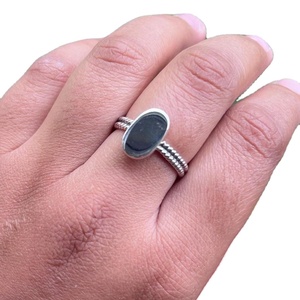 Anillo Hecho a Mano de Plata de Ley 925 con Baño de Rodio y Oro Rosa, con Ónix, para Mujer, Moderno, Regalo para Bodas y Fiestas - Product Image 1