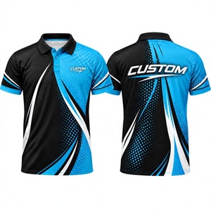 Custom Sublimation Printed Polo <b>Shirt</b> Unisex Quick Dry E-Sports Wear Pink Black White Design Adult Size - Product Image 6
