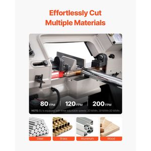 Sega a Nastro Verticale in Metallo 110V, Motore 550W, Velocità 0-45, Capacità di Taglio Rettangolare 4 x 6, Macchina Sega a Nastro Orizzontale - Product Image 3