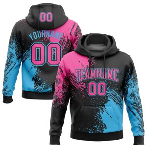 Sweat à capuche personnalisé pour homme avec impression de gouttes de peinture, nom et numéro, sublimation, polyester, tenue d'équipe - Product Image 5