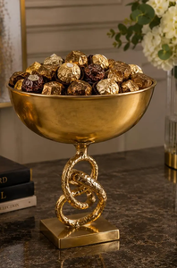 High-<b>end</b> decorative Aluminium casted metal fruit bowl with premium design suitable for modern and classic home decor - Product Image 5