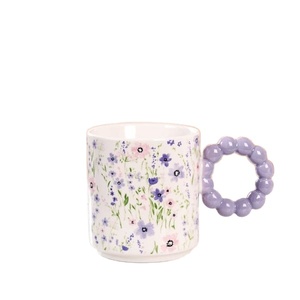 Tasse en céramique en grès faite à la main rustique avec texture en relief pour ustensiles de cuisine et paquets cadeaux tasses en céramique - Product Image 5