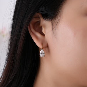 3 Ct Pear Diamond <b>Drop</b> Earrings for Women 14K Yellow Gold Lever-<b>back</b> Teardrop Earrings Bridal Wedding Jewelry Anniversary Gift - Product Image 1