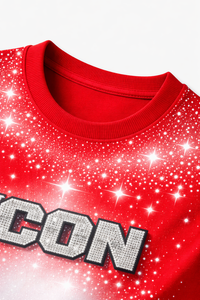 Camiseta Roja Oversize para Hombre, Estilo Veraniego con Pedrería, Algodón, Estilo Urbano, Casual, Holgada, con Logotipo Personalizado, Último Diseño - Product Image 6