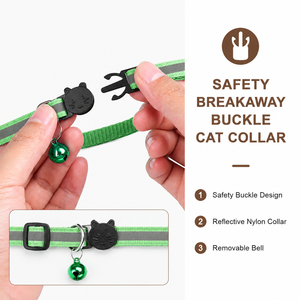 Collar para Gato con Tira Reflectante, Soporte para Airtag, Campana y Hebilla de Seguridad Ajustable para Mayor Seguridad - Product Image 4