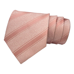 Conjunto de Corbata y Pañuelo de Bolsillo para Hombre en Oro Rosa con Rayas, Corbata Formal de Diseño de Lujo para Boda, Negocios, Oficina, Fiesta, Regalo para Novio - Product Image 1