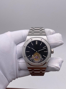 Reloj de Lujo Automático de Alta Calidad con Bisel de Acero Inoxidable de 41 mm, Esfera Azul Texturizada, Tourbillon Volante, Movimiento ETA - Product Image 3