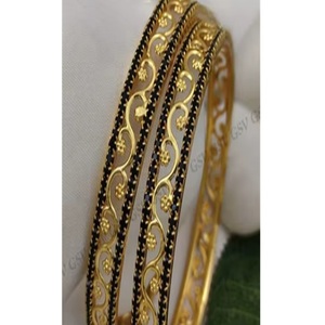 Designer One Gram Gold Polish with AD Stones 2 <b>Set</b> Of <b>Bangles</b> <b>Set</b> for Women Gold Plated Brass Traditional Wedding Wear - Product Image 1