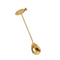 Set di due cucchiaini da tè in ottone placcato oro con manico di design per articoli da cucina, cucchiaini da tè, cucchiaini da tavola, cucchiaini da cena, fatti a mano