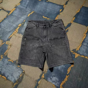 Pantalones Cortos Vaqueros Rectos de Estilo Vintage para Hombre de Alta Calidad, con Bordado y Decoración de Botones en la Cintura, Disponibles en Tonos Claros y Oscuros para Verano - Product Image 1