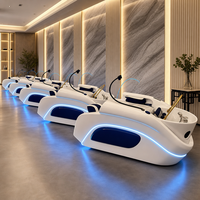 Lit de lavage de cheveux avec lumière LED pour salon de coiffure et institut de beauté