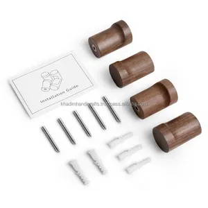 "Crochet mural rustique en bois d'acacia, crochet naturel de style vintage de forme unique pour les vêtements et la décoration intérieure élégante" - Product Image 1