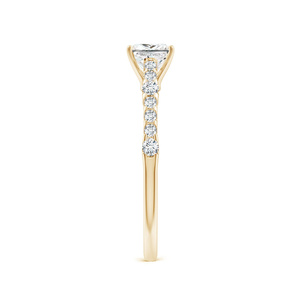 Anillo de Compromiso con Diamante Corte Princesa, Certificado IGI, Diamante Cultivado en Laboratorio, Banda de Oro Amarillo de 10K, 14K, 18K, Oro 925, Plata 935 - Product Image 3