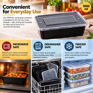 Fabricant mondial de contenants alimentaires rectangulaires en plastique PP, fournisseur en gros de contenants alimentaires rectangulaires en polypropylène pour la préparation des repas - Product Image 4