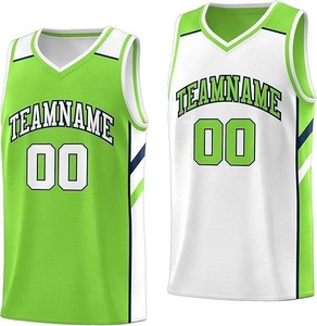 Ensemble de maillots de basket-ball en gros pour hommes et femmes, avec shorts, en tissu mesh 100% polyester, séchage rapide, protection anti-UV, pour équipe - Product Image 4