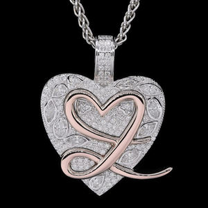 AMBER JEWELS Colgante de Cruz de Oro Sólido de 14K con Cristal, Chapado en Oro Rosa, Amuleto de Aleación, Joyería Romántica Unisex Cristiana Estilo Hip Hop, Regalo - Product Image 1