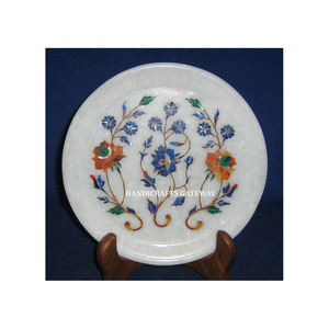 Plaque de sculpture en marbre blanc naturel de forme ronde, faite à la main, design unique, qualité supérieure, utilisée pour la décoration de cuisine et de mariage - Product Image 5