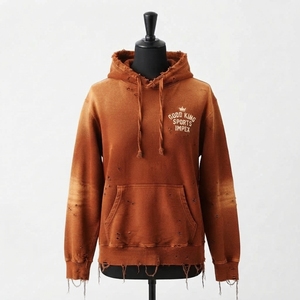 Sweat à capuche surdimensionné pour homme de haute qualité, en coton respirant, effet vieilli, lourd, délavé à l'acide - Product Image 1