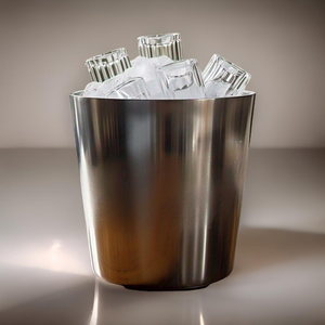 Cubo de Hielo de Acero Inoxidable de Pared Simple, Diseño Moderno para Fiestas, Portátil, Apilable, Cubo Metálico para Cerveza y Bebidas - Product Image 1