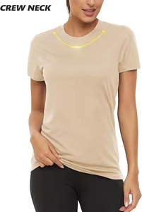 Wholesale Plain Dyed Bamboo Fiber 200 Grams Women T-<b>Shirt</b> Custom Logo Sustainable Organic Eco Friendly Womens T-<b>Shirts</b> - Product Image 3
