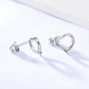 ต่างหูเงินแท้ 925 รูปหัวใจสีขาว สำหรับทุกเพศ โดย Abbott-Luxury สำหรับใส่ทุกวัน - Product Image 4