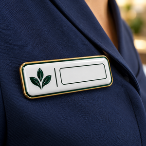 Badge nominatif magnétique personnalisé en métal, étiquette nominative pour le personnel, logo personnalisé pour uniforme de bureau, fournisseur OEM - Product Image 2