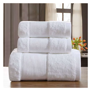 Serviette de bain en coton 100% de qualité supérieure, douce et absorbante, avec motif de marque tissé sur mesure en jacquard pour hôtel - Product Image 5