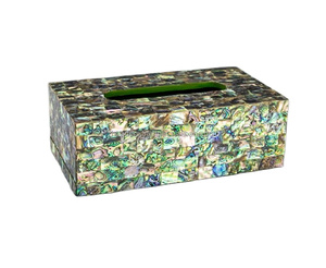 Boîte à mouchoirs élégante avec incrustation de coquillages et motif en nacre, logo personnalisé, étanche, pour la décoration de salle de bain de luxe - Product Image 2