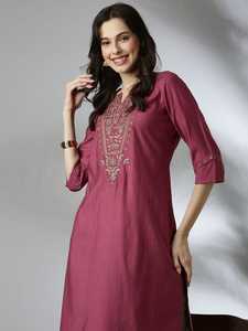 Indian Ethanic Wear Viscose Rayon with Beautiful Embroidery Work Casual and Festival Wear Kurtis Collections for Women Wear - Product Image 6