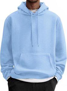 Sweat à capuche pour homme, vêtement d'hiver, coupe oversize, en coton mélangé, épaules tombantes, streetwear personnalisé, design épais et chaud - Product Image 3