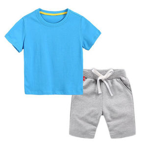 Conjunto de Camiseta y Pantalones Cortos de Algodón para Niños, Ropa Cómoda para Uso Diario, Conjunto de Dos Piezas para Niños, Camiseta y Pantalones Cortos de Algodón Suave - Product Image 4