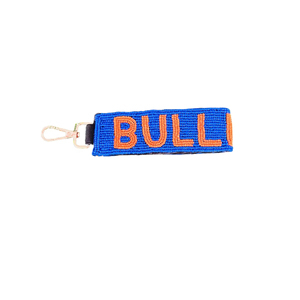 Durable Custom <b>Names</b> Letters Beaded Fashion Adjustable Game Day Keychain Wristlet Blue Orange Sports Fan Keychains Lobster Clasp - Product Image 1