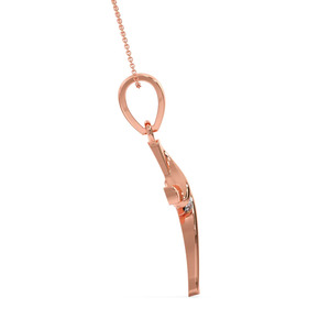 Collar con Colgante de Cadena de Oro Rosa con Diamantes y Cruz Trenzada - Product Image 4