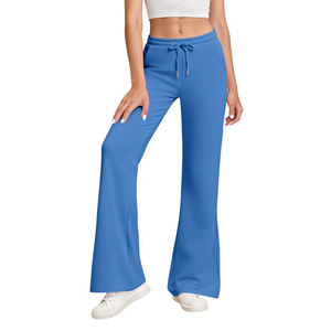 Wholesale Fashion Design Casual Straight Leg Flared <b>Pants</b> <b>Women</b> Sweatpants Custom Cotton <b>Fleece</b> Flat Flared <b>Pants</b> for <b>Women</b> - Product Image 3