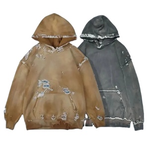 เสื้อฮู้ดเก็บความร้อนสำหรับผู้ชายผ้าซักด้วยกรดมีน้ำหนักมากสไตล์สตรีทใหม่2024 - Product Image 1