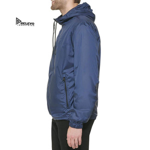 Custom Navy Windbreaker Men Waterproof Rain Jacket Full <b>Zip</b> <b>Hooded</b> Lightweight Outdoor Sportswear Wholesale Training Coat - Product Image 4