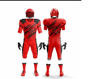 Ensemble d'uniformes de football américain de haute qualité, impression personnalisée |   Ensemble de football avec maillot et pantalon |   Polyester respirant - Product Image 1